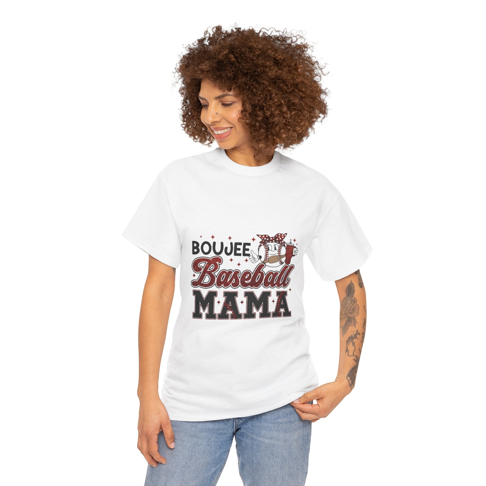 Boujee Baseball Mama T-Shirt – Cute Mom Graphic Tee for Baseball Moms