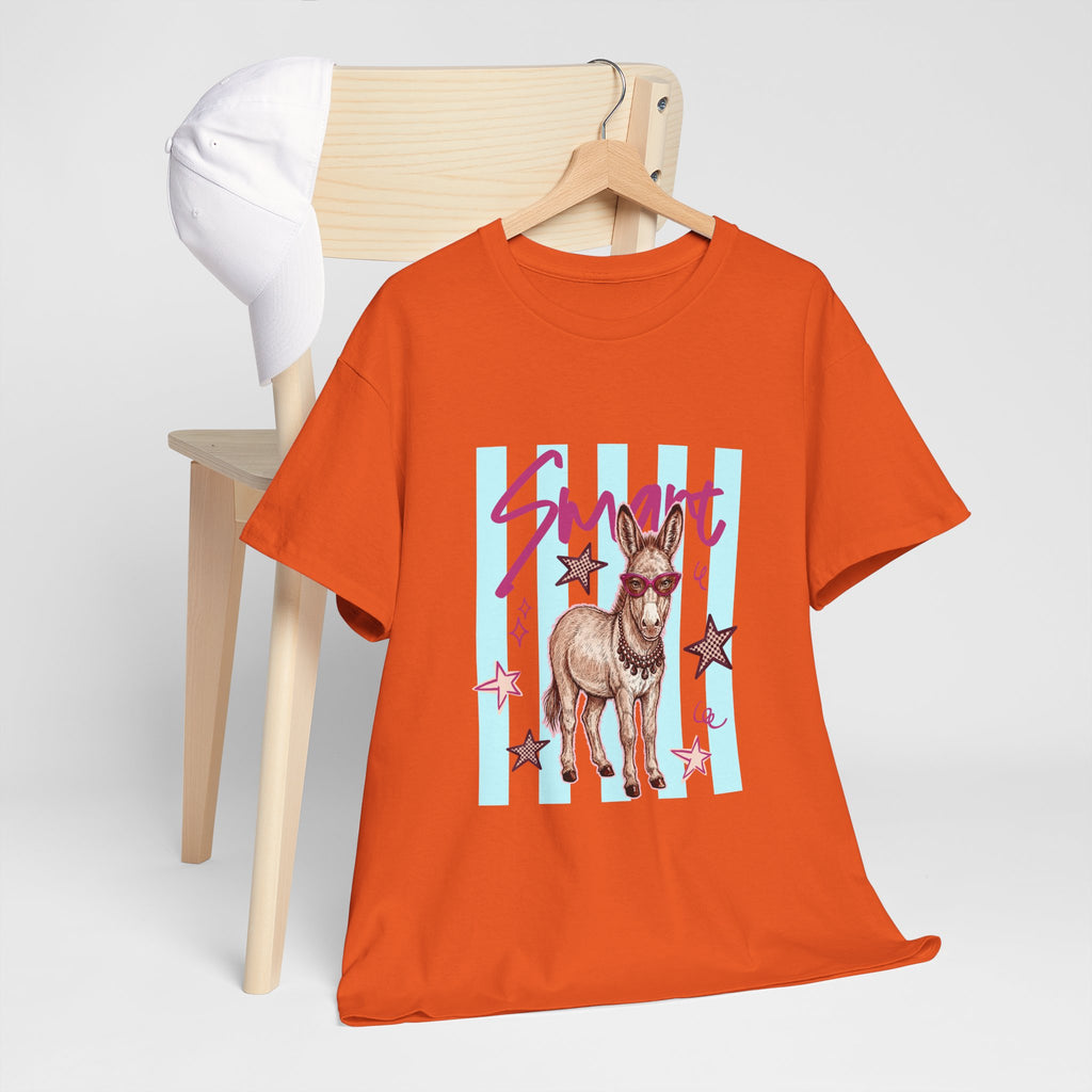 Donkey 'Smart' Graphic Tee — Cute Retro Animal Shirt