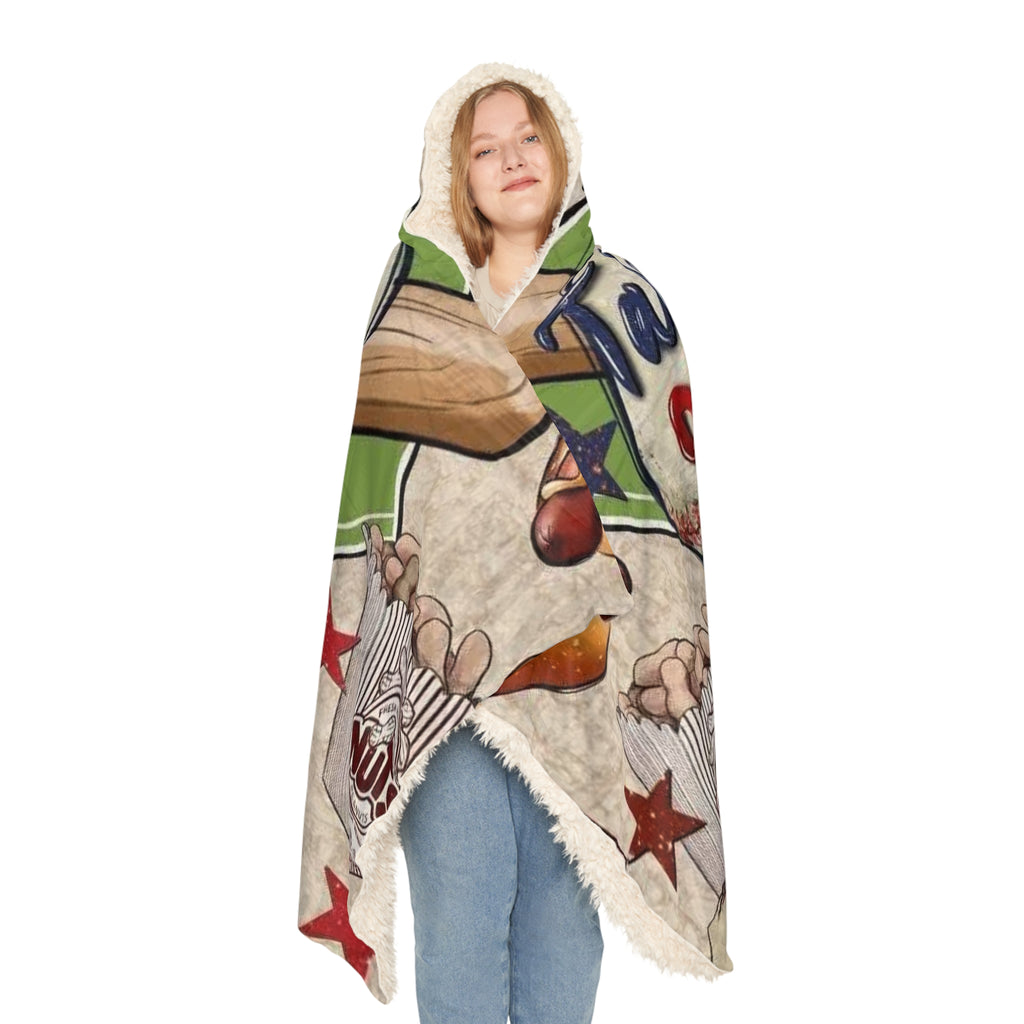Baseball 'Take Me Out to the Ball Game' Hooded Snuggle Blanket