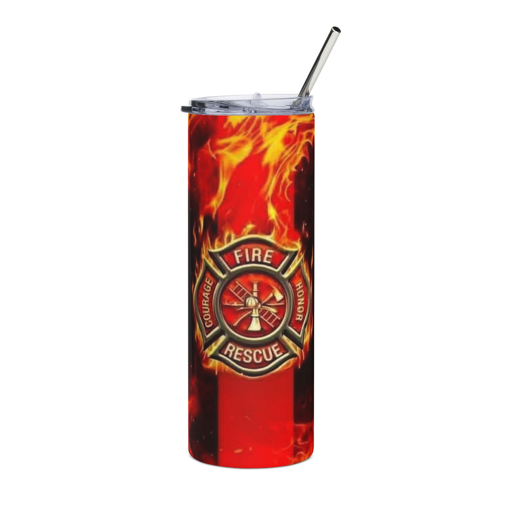 Firefighter Flames 20oz Stainless Steel Tumbler