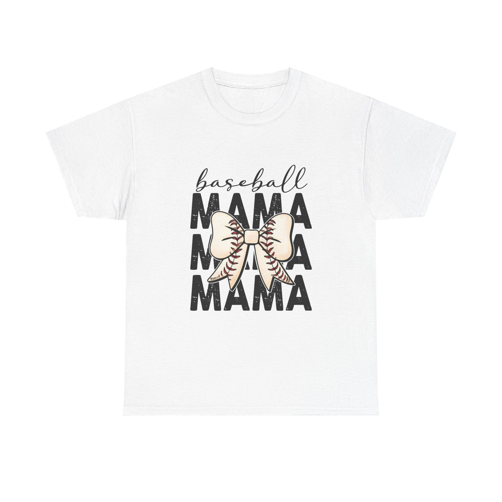 Baseball Mama T-Shirt — Cute Bow Baseball Mom Tee