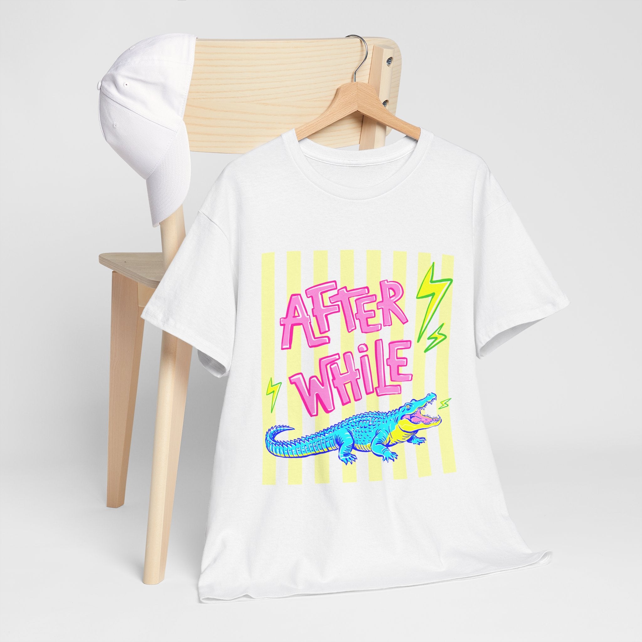 After While Alligator T-Shirt — Retro Neon Graphic Tee