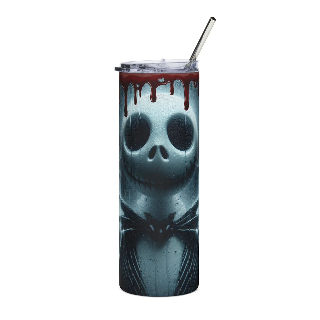 20oz Stainless Steel Tumbler – Gothic Skull Drip Design (Bloody Edge)