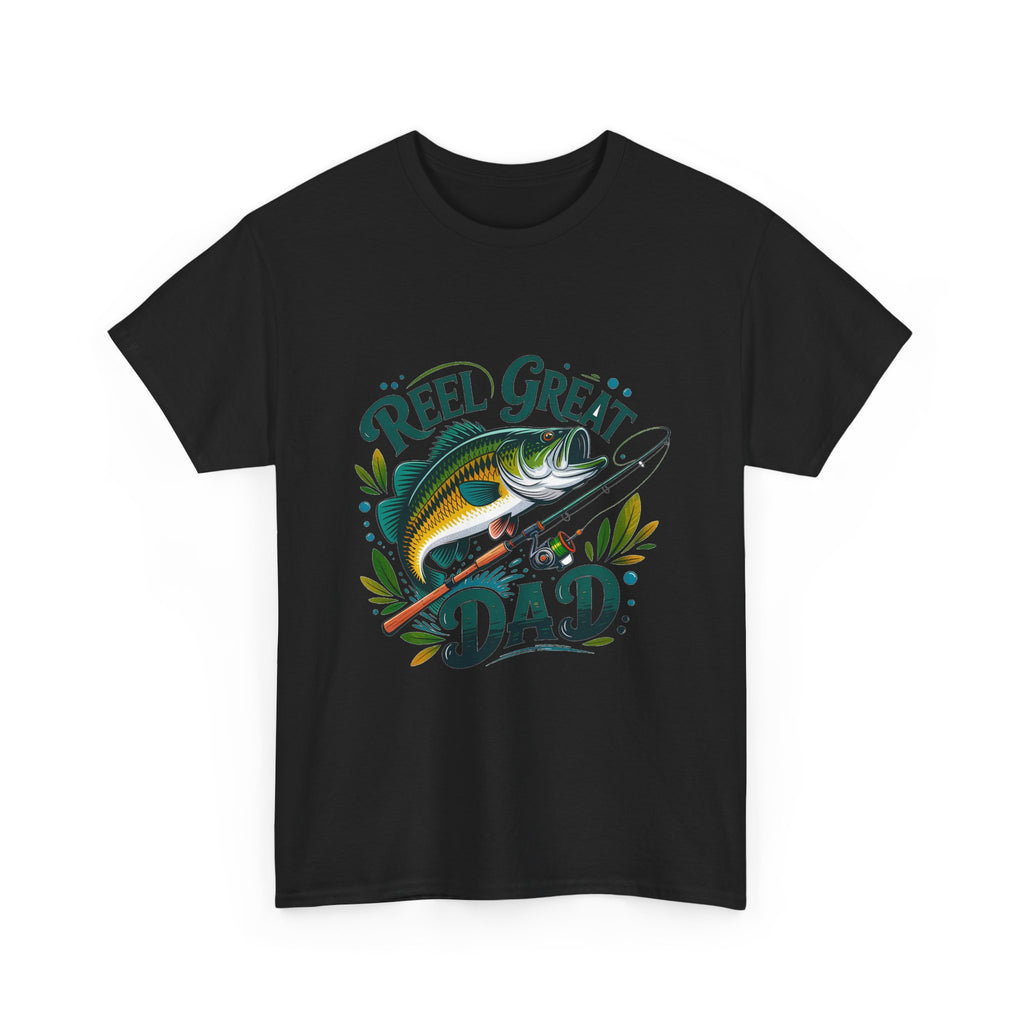 Fishing T-Shirt — "Reel, Great Dad" Graphic Tee for Anglers
