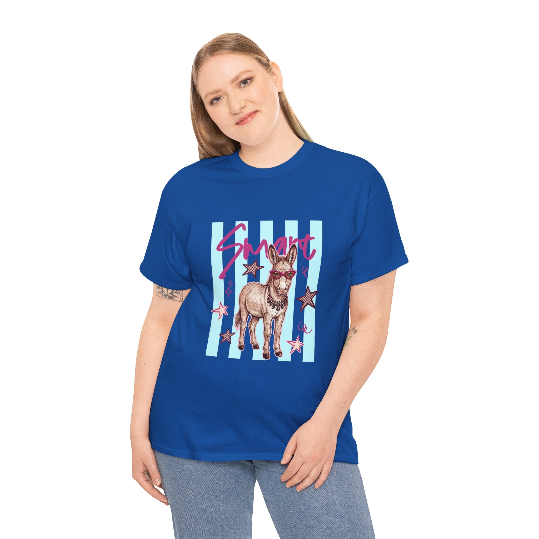 Donkey 'Smart' Graphic Tee — Cute Retro Animal Shirt
