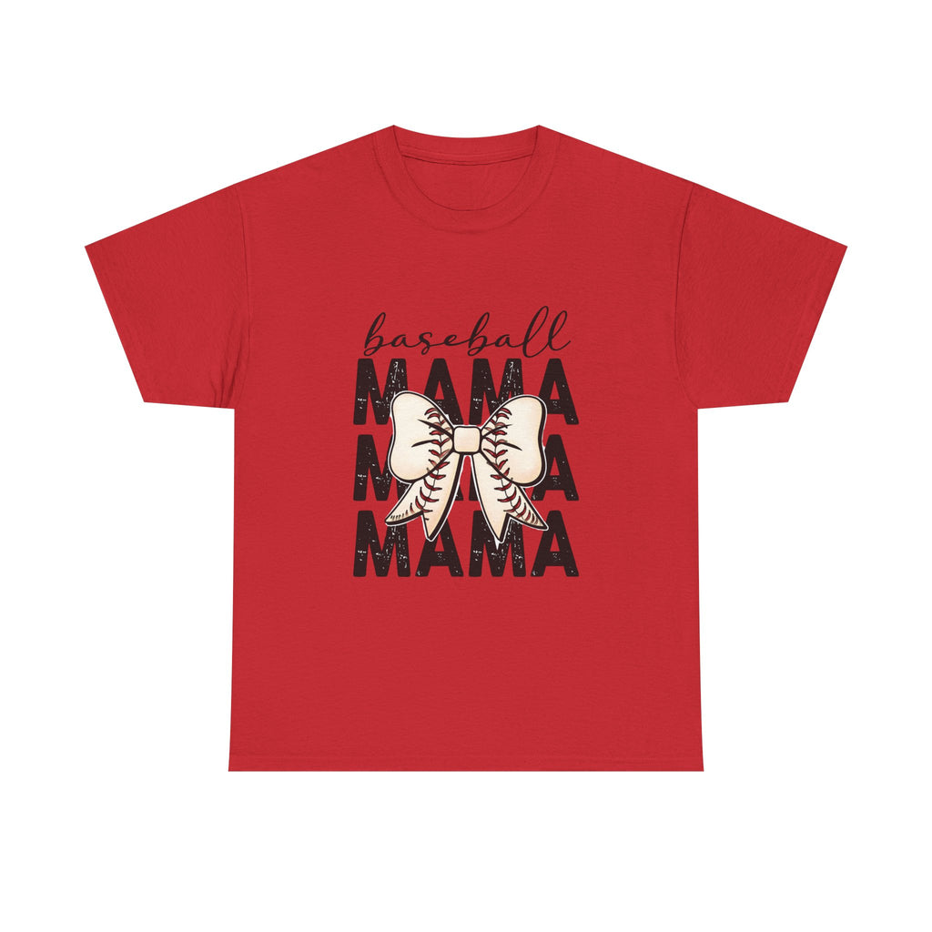 Baseball Mama T-Shirt — Cute Bow Baseball Mom Tee