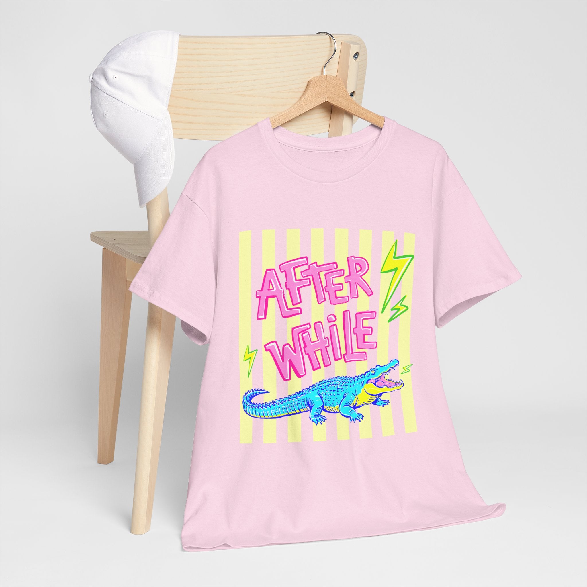 After While Alligator T-Shirt — Retro Neon Graphic Tee