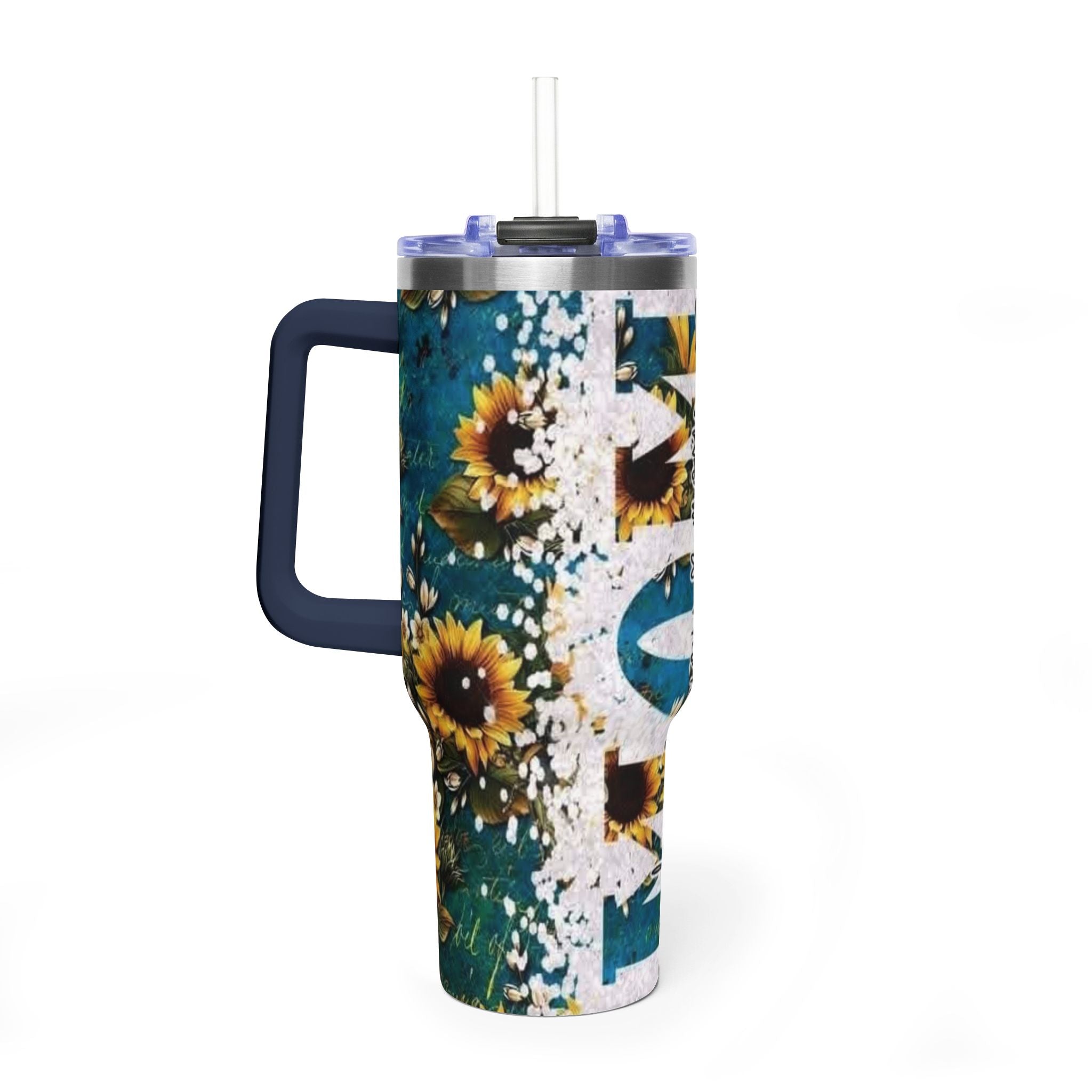 40oz Tumbler — 'You are my sunshine' Sunflower Vacuum Mug