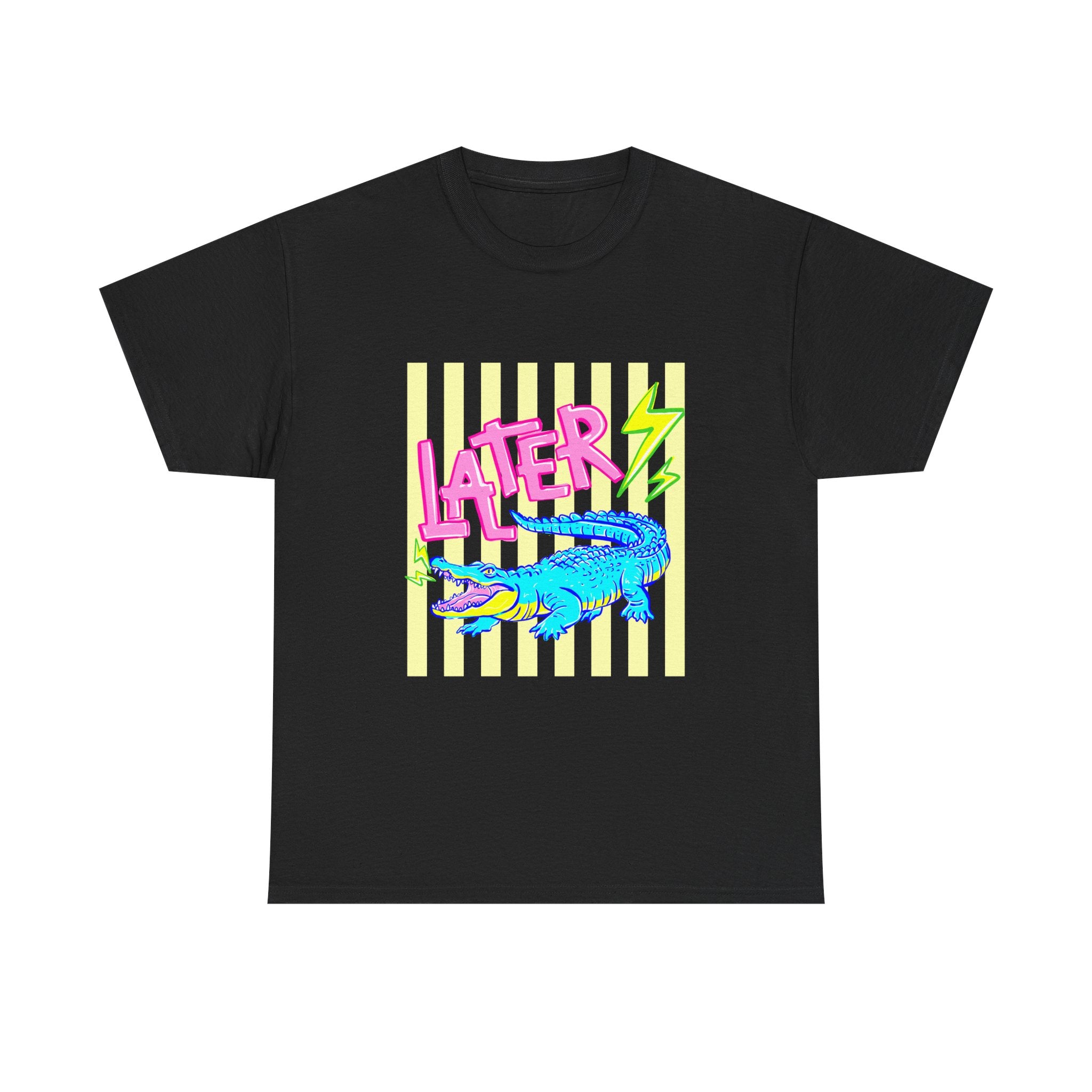 Later Gator Graphic Tee - Neon Retro Alligator Shirt