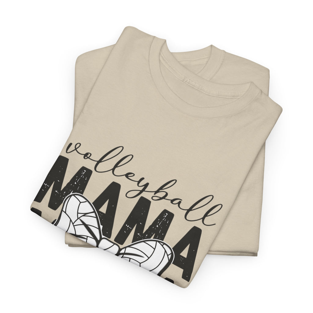Volleyball Mama T-Shirt — Sporty Mom Graphic Tee with Volleyball Bow
