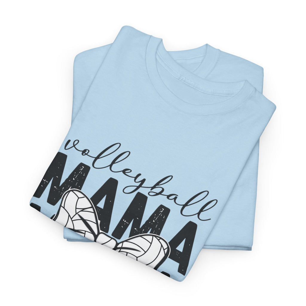 Volleyball Mama T-Shirt — Sporty Mom Graphic Tee with Volleyball Bow