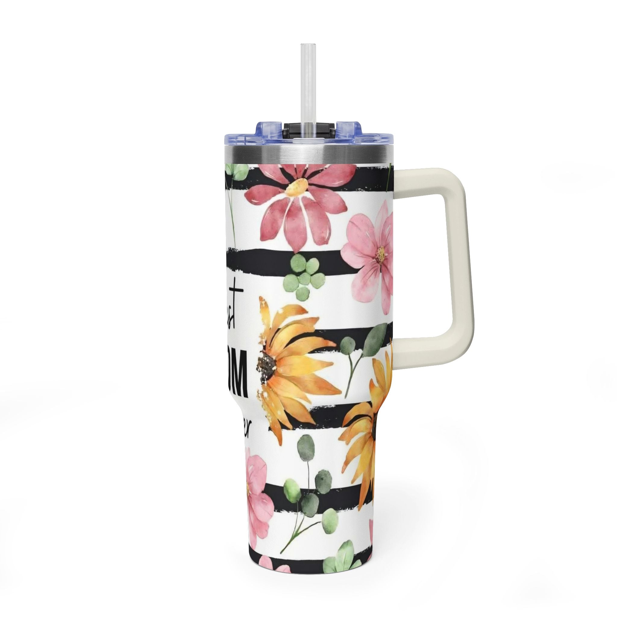 Best Mom Ever 40oz Vacuum Tumbler – Floral Sunflower Travel Cup