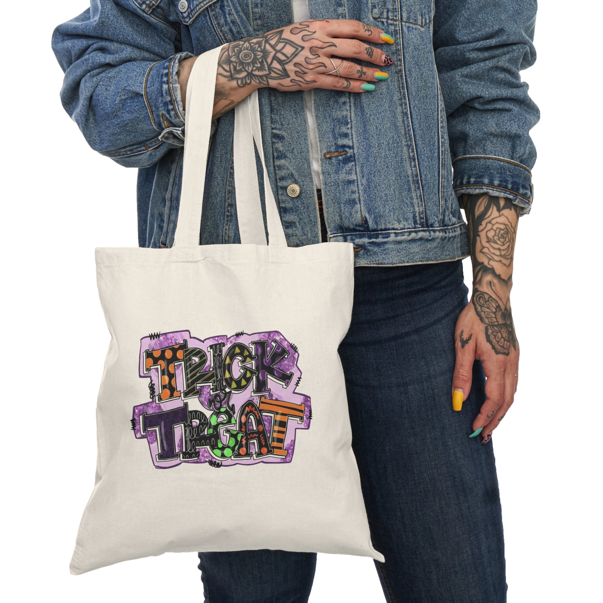 Trick or Treat Halloween Tote Bag — Graffiti Candy Design