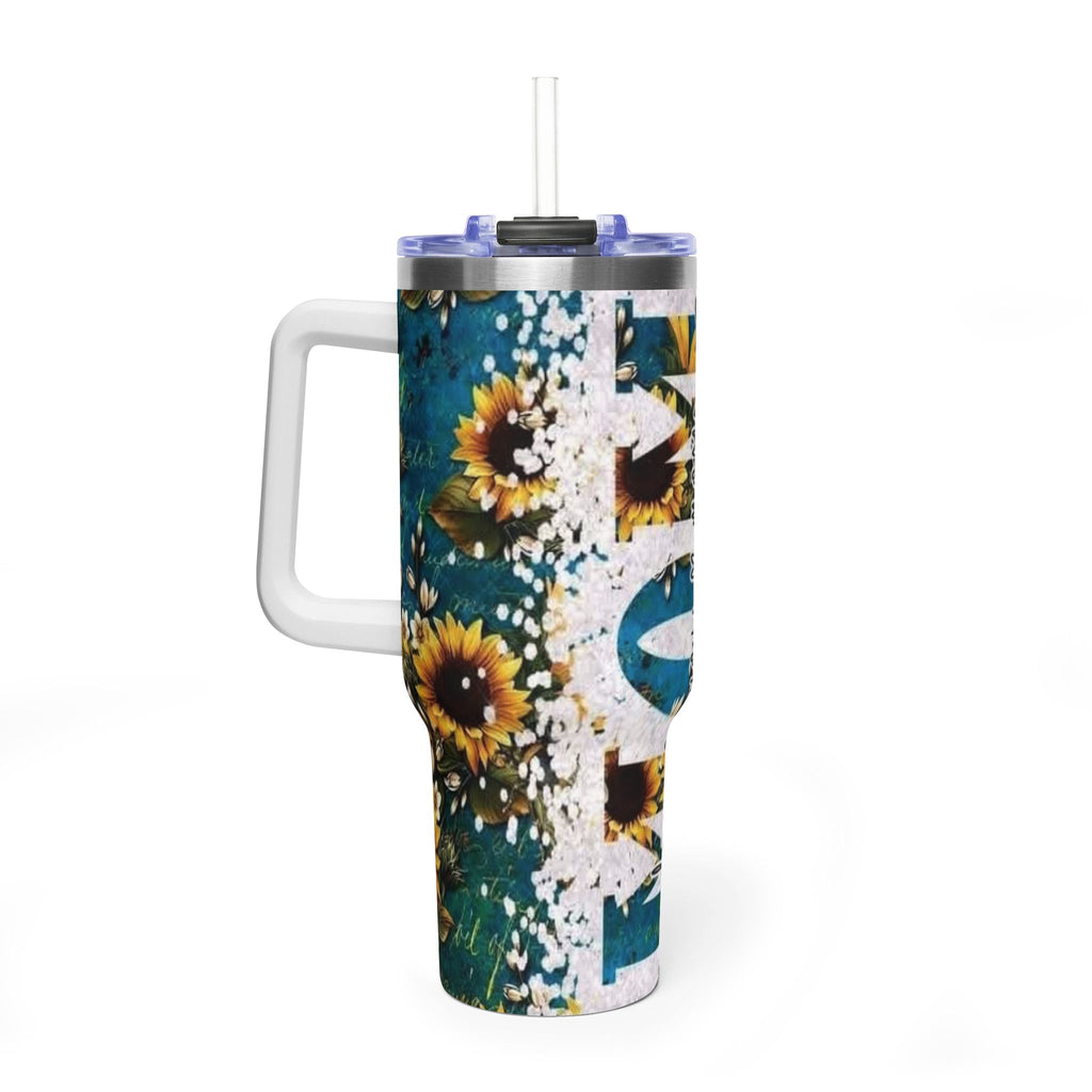 40oz Tumbler — 'You are my sunshine' Sunflower Vacuum Mug