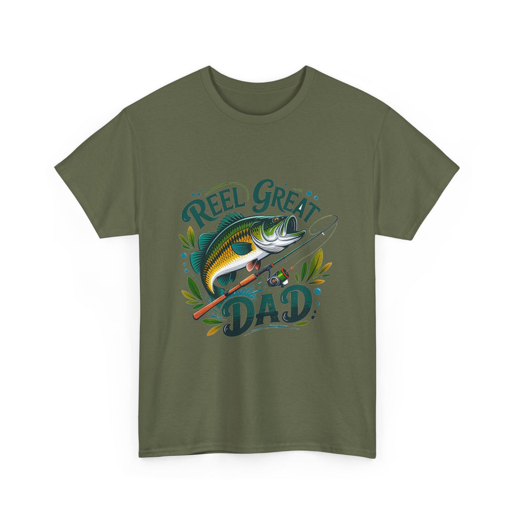 Fishing T-Shirt — "Reel, Great Dad" Graphic Tee for Anglers