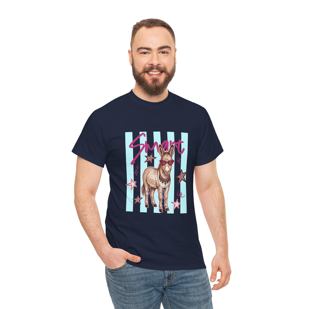 Donkey 'Smart' Graphic Tee — Cute Retro Animal Shirt