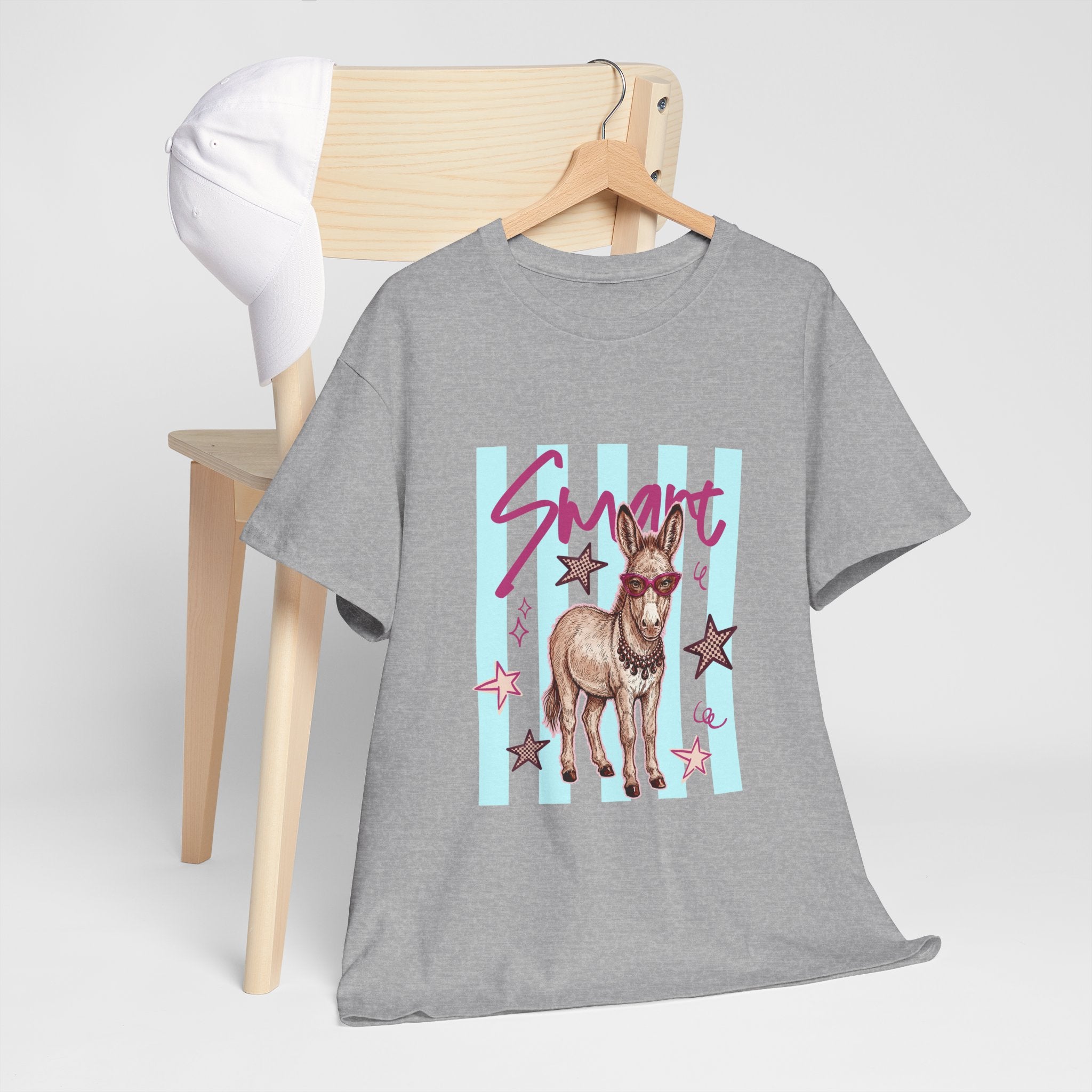 Donkey 'Smart' Graphic Tee — Cute Retro Animal Shirt