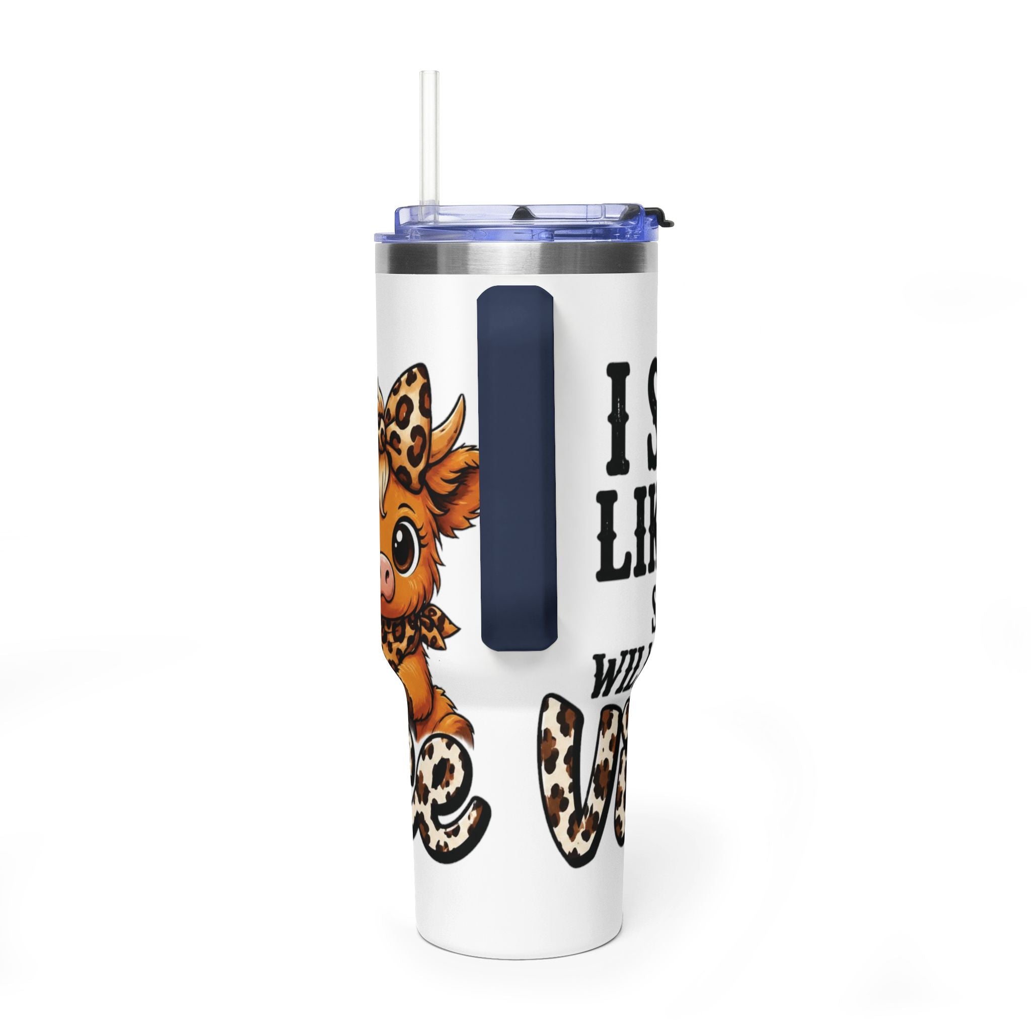 40oz Insulated Tumbler – "I Slept Like Shit So Today Will Be Chaos" Leopard Accent