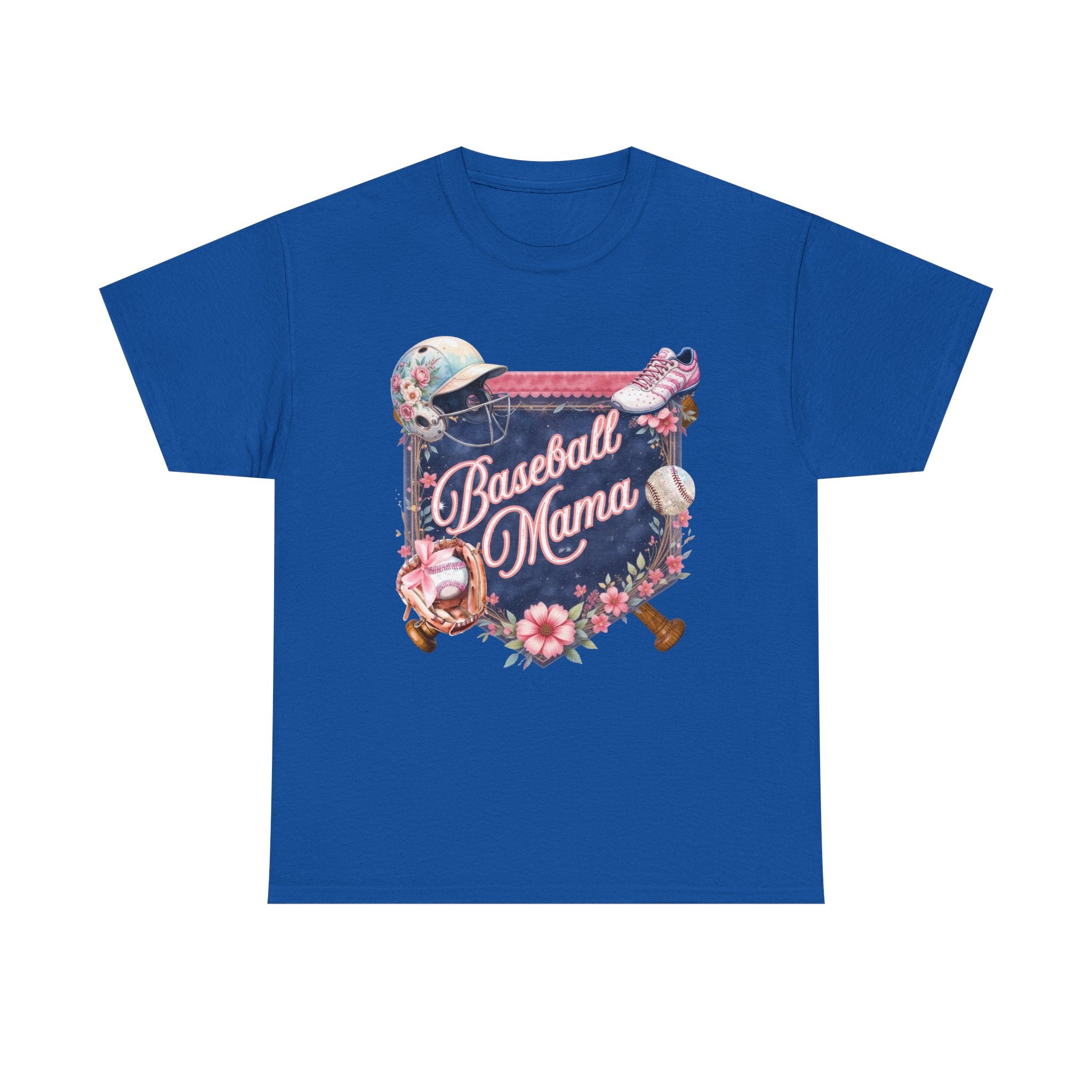 Baseball Mama T-Shirt — Floral Softball/Baseball Mom Tee