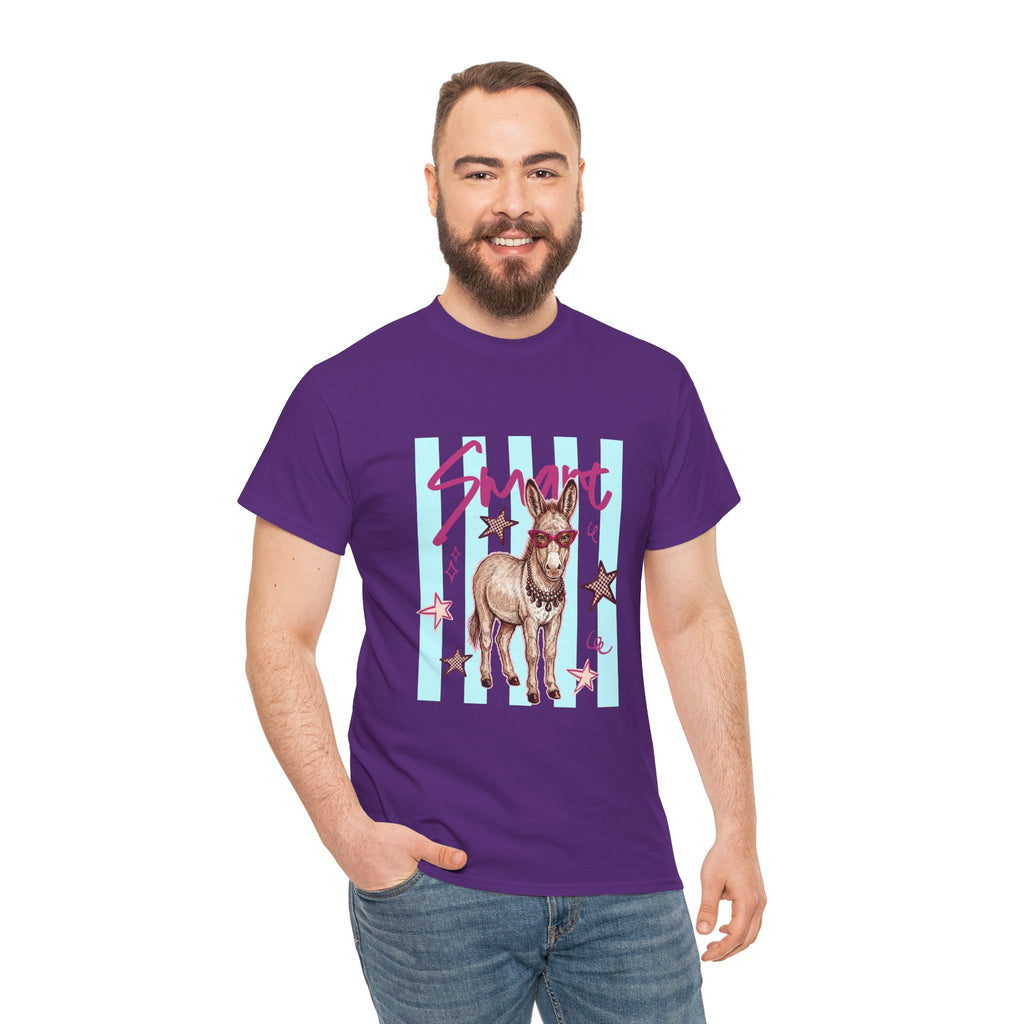Donkey 'Smart' Graphic Tee — Cute Retro Animal Shirt