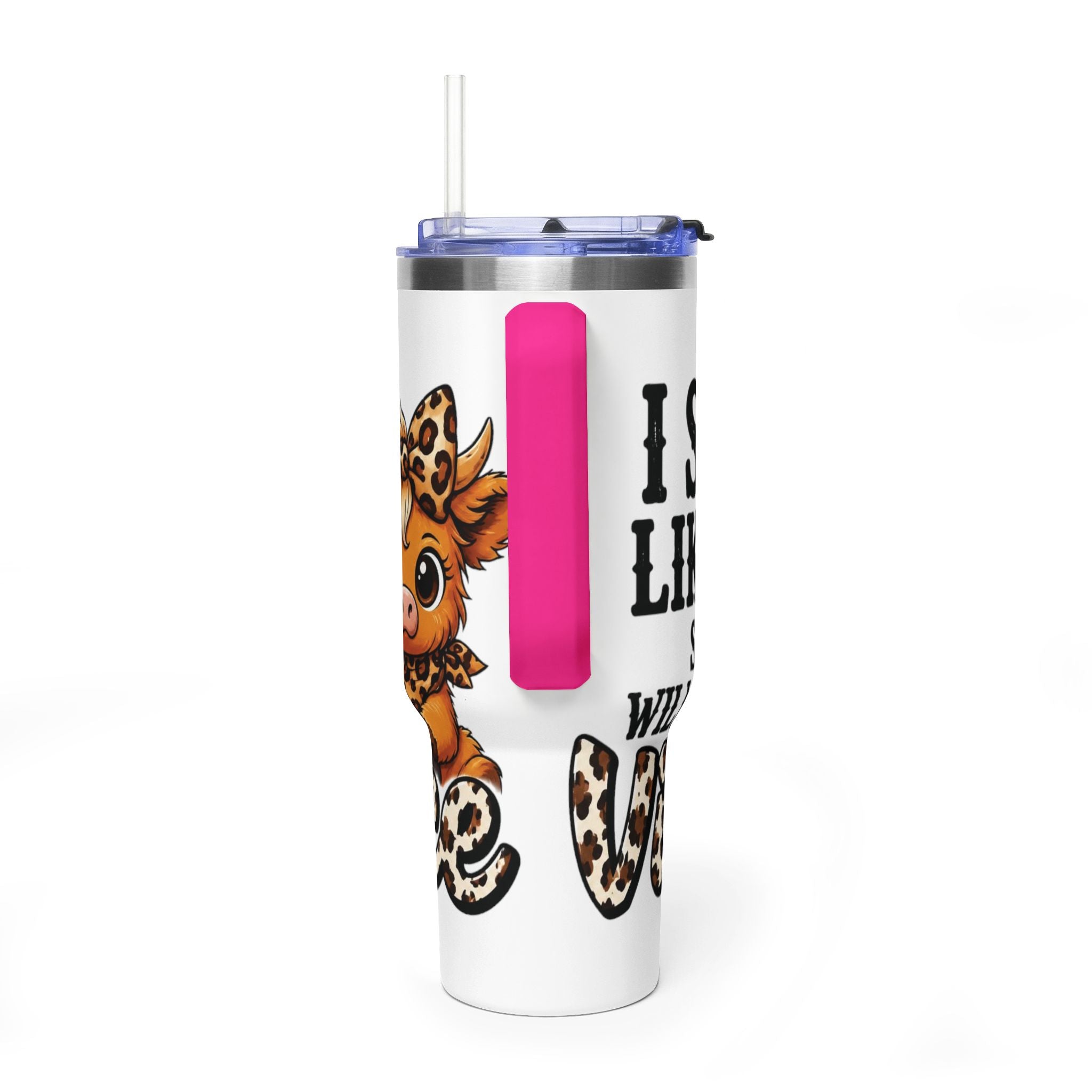 40oz Insulated Tumbler – "I Slept Like Shit So Today Will Be Chaos" Leopard Accent