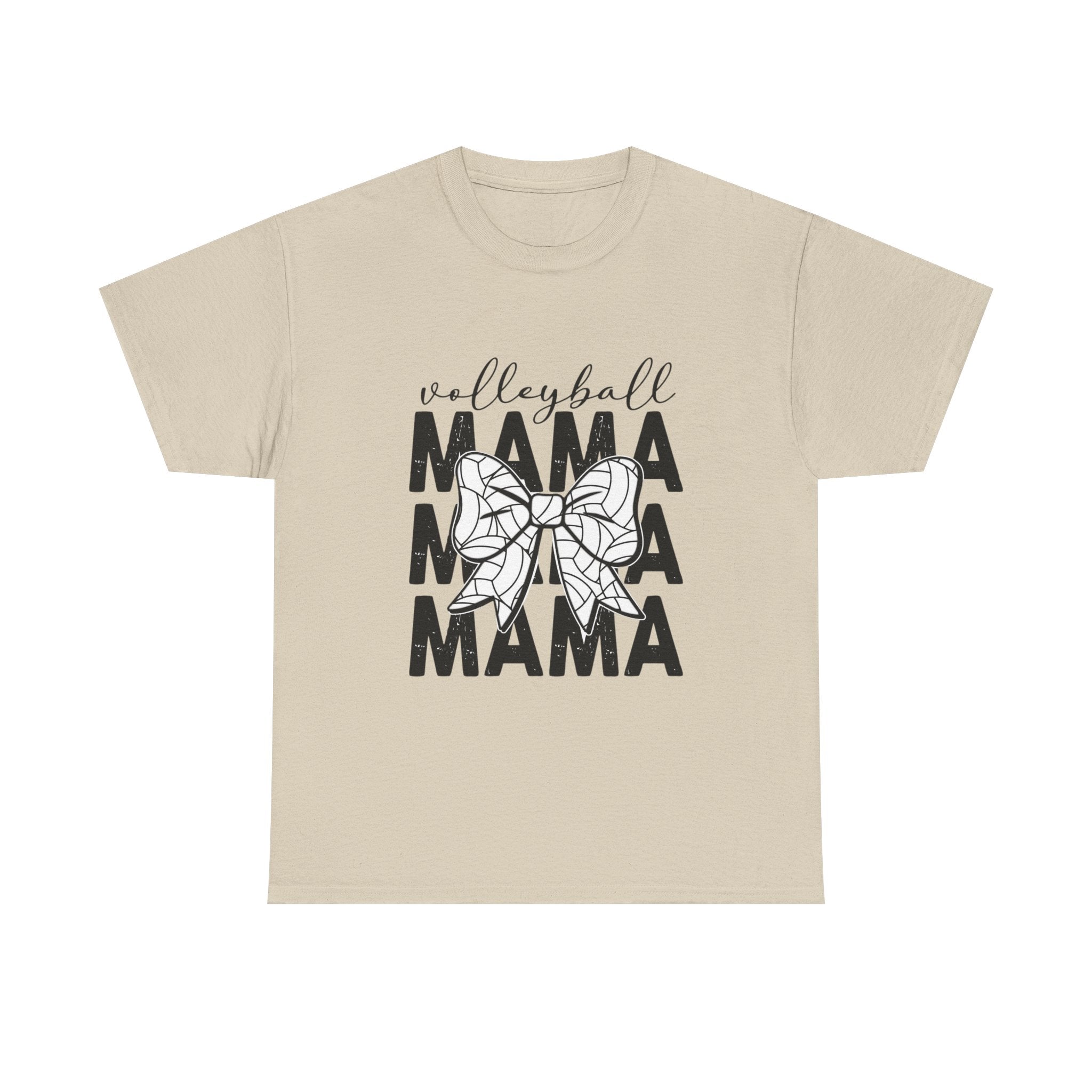 Volleyball Mama T-Shirt — Sporty Mom Graphic Tee with Volleyball Bow