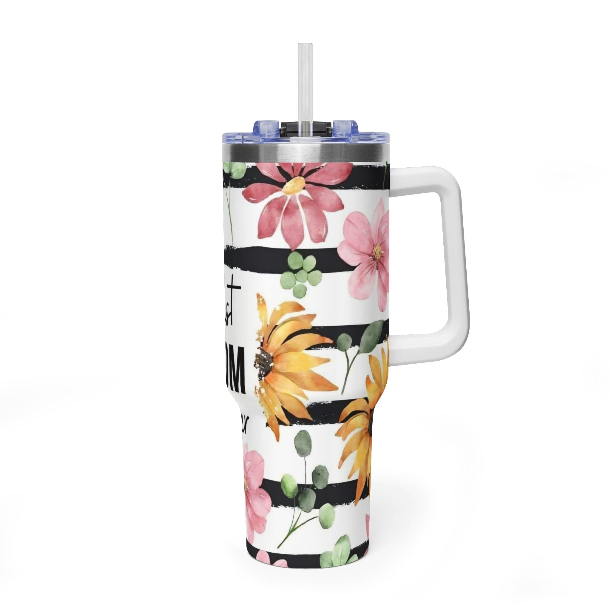 Best Mom Ever 40oz Vacuum Tumbler – Floral Sunflower Travel Cup
