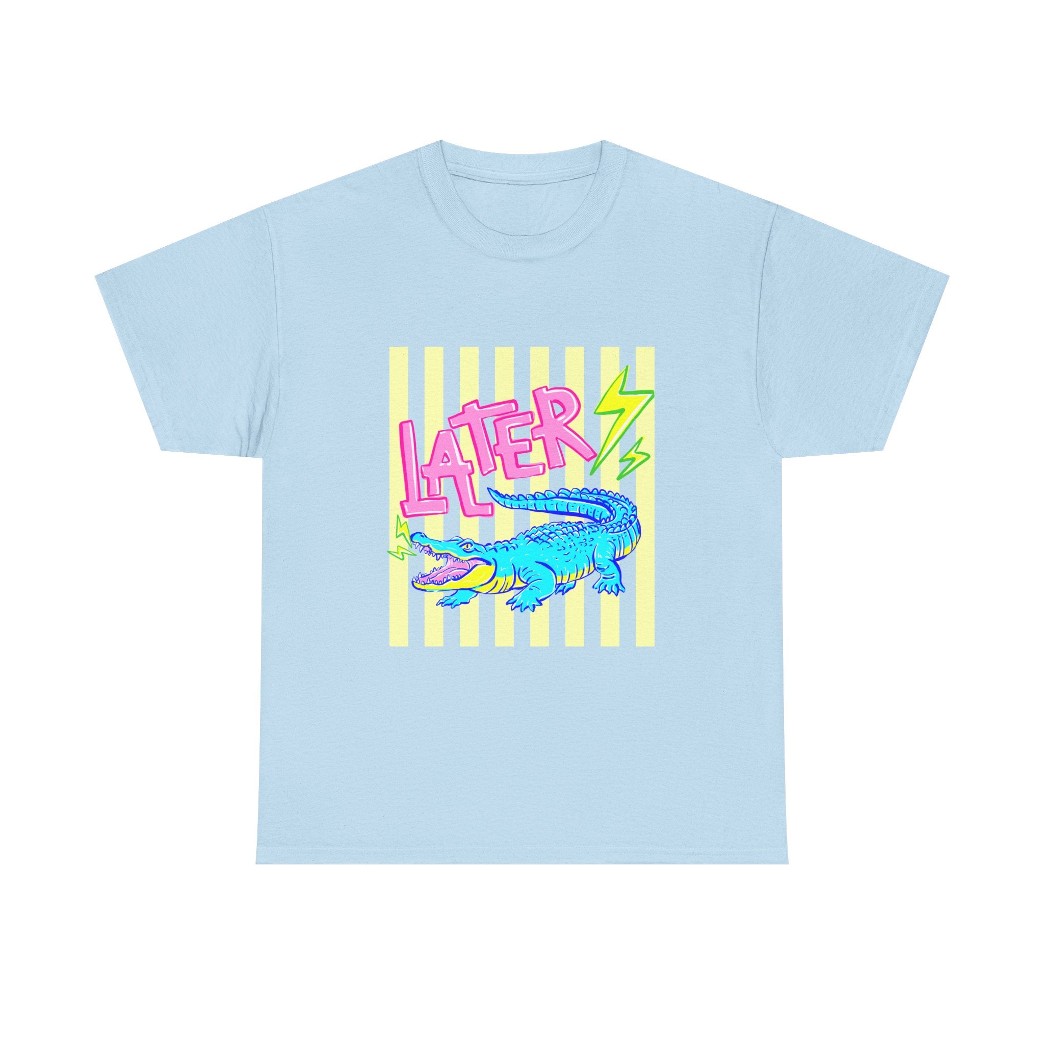 Later Gator Graphic Tee - Neon Retro Alligator Shirt