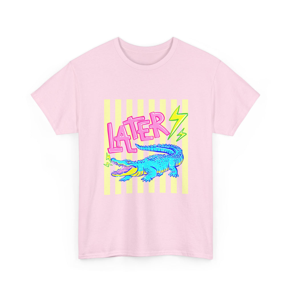 Later Gator Graphic Tee - Neon Retro Alligator Shirt