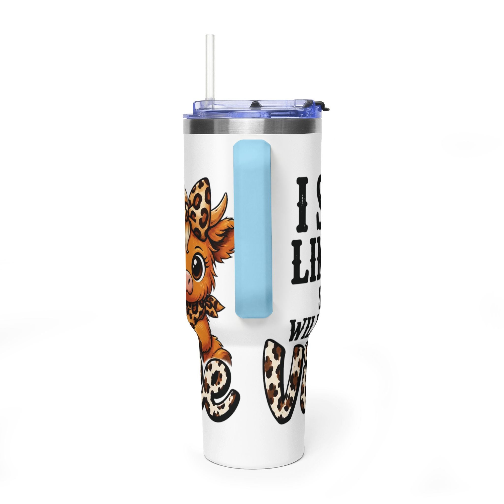 40oz Insulated Tumbler – "I Slept Like Shit So Today Will Be Chaos" Leopard Accent