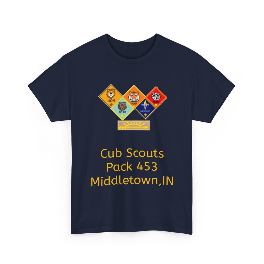 Adult Cub Scouts Pack 453 Middletown IN Tee — "A Scout is" Promise Back Design