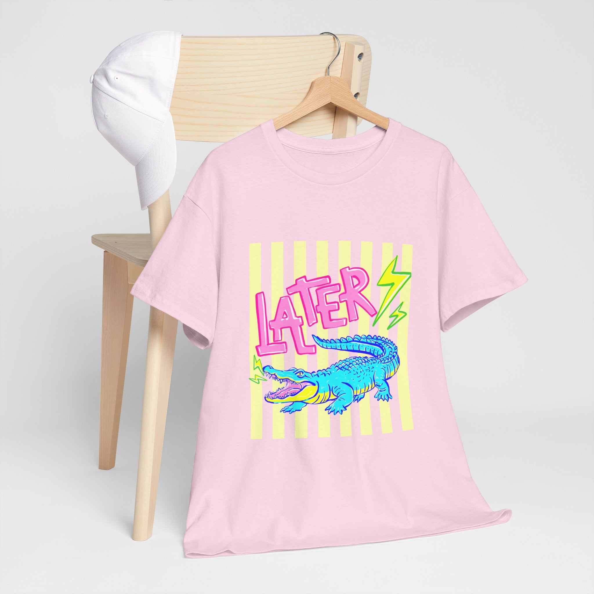 Later Gator Graphic Tee - Neon Retro Alligator Shirt
