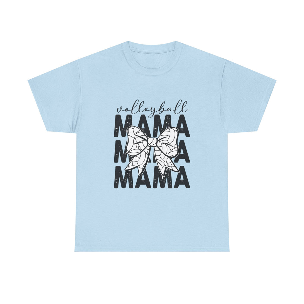 Volleyball Mama T-Shirt — Sporty Mom Graphic Tee with Volleyball Bow