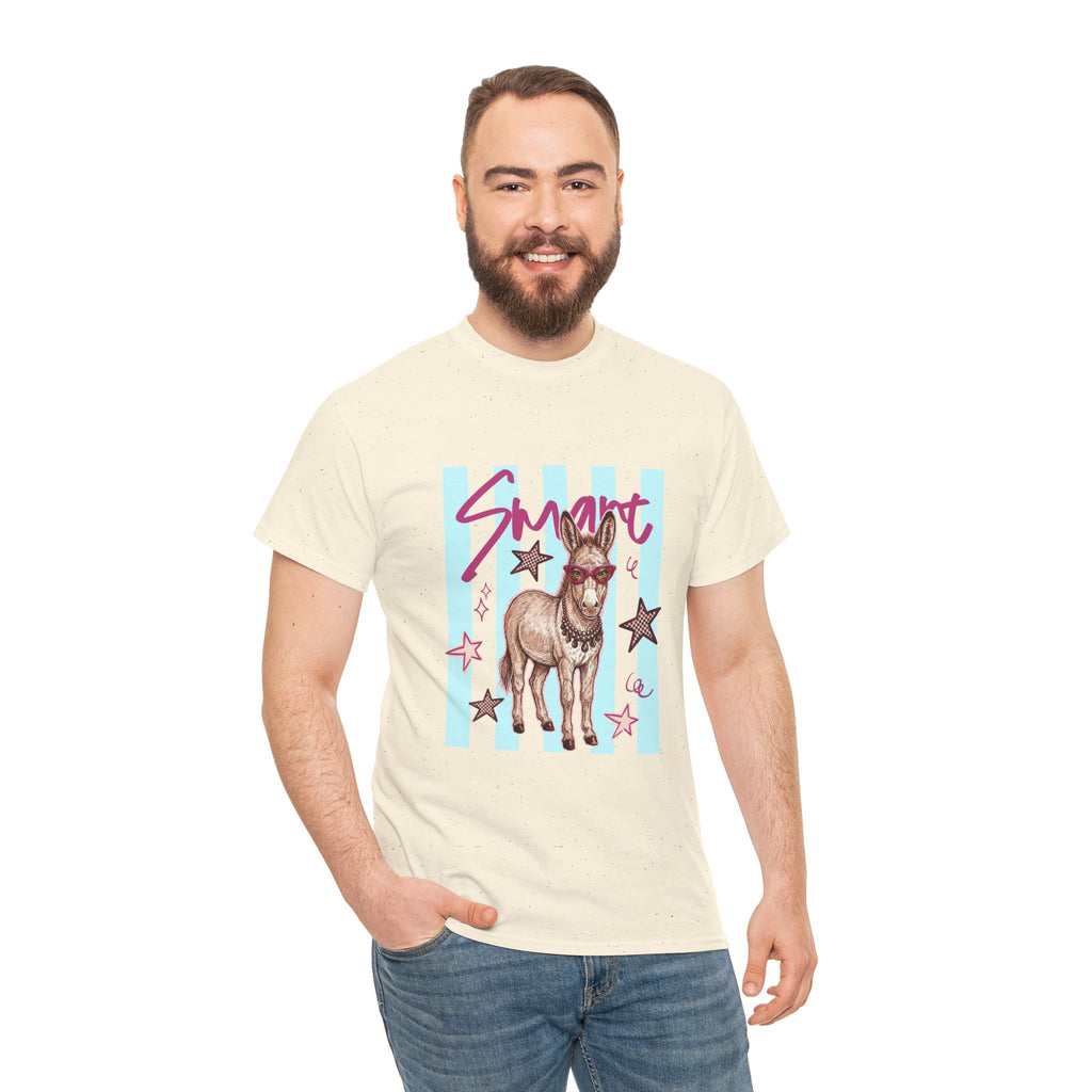Donkey 'Smart' Graphic Tee — Cute Retro Animal Shirt