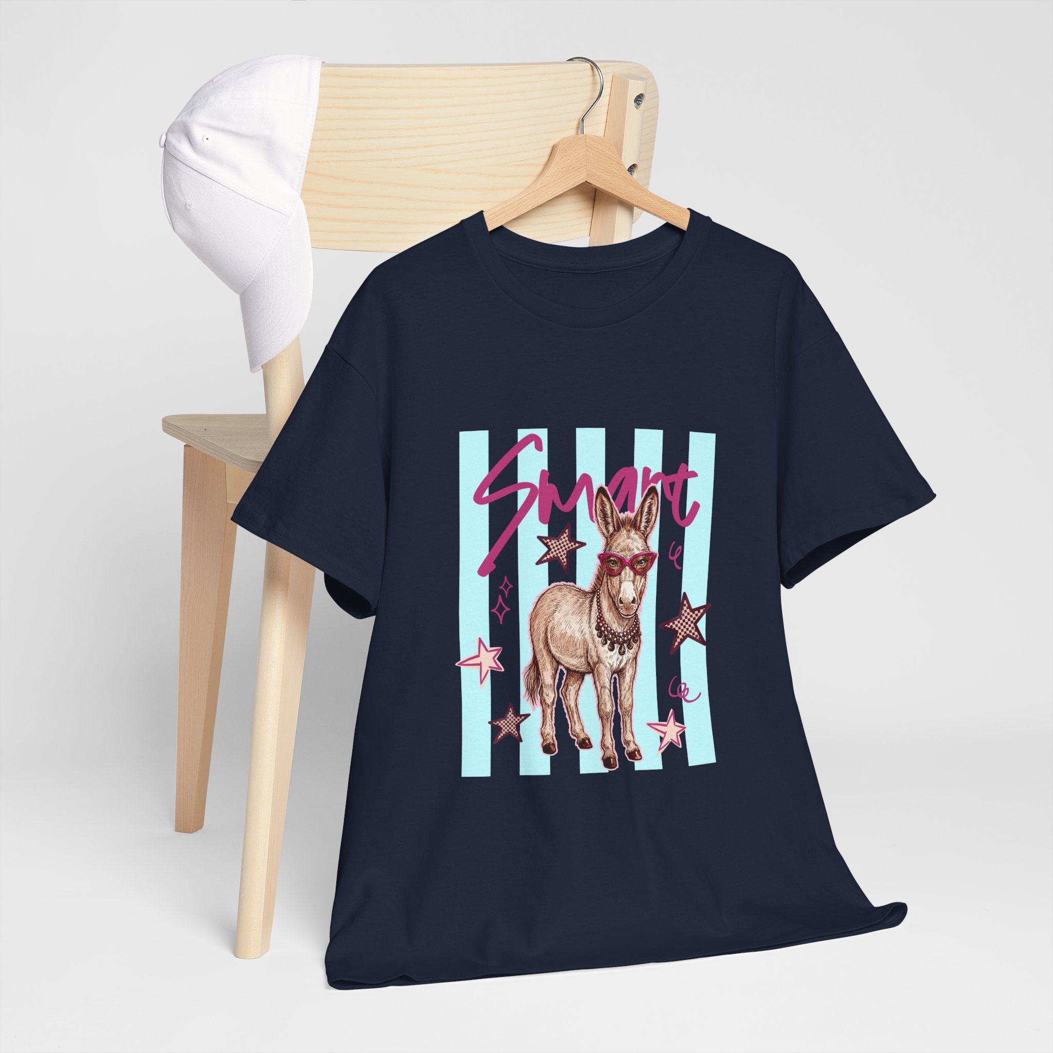 Donkey 'Smart' Graphic Tee — Cute Retro Animal Shirt