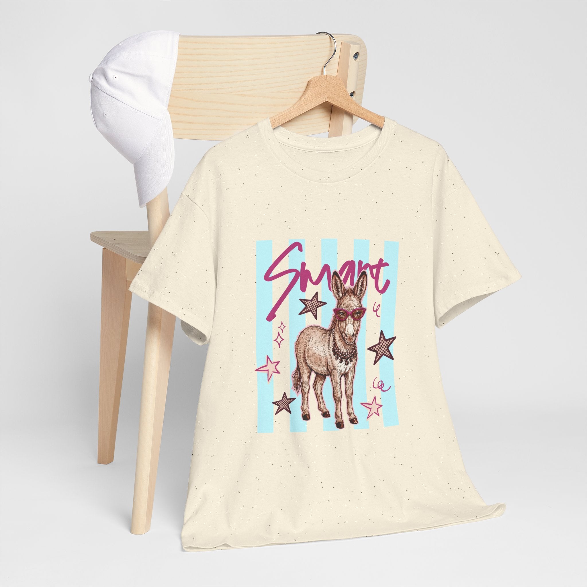 Donkey 'Smart' Graphic Tee — Cute Retro Animal Shirt