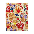 Plush Blanket — Cute Breakfast Waffles & Berries Velveteen Throw