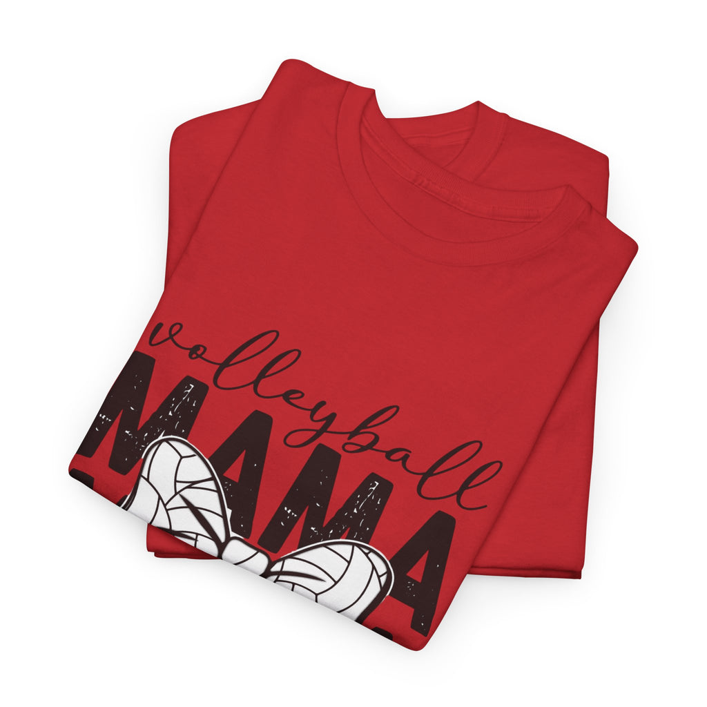 Volleyball Mama T-Shirt — Sporty Mom Graphic Tee with Volleyball Bow