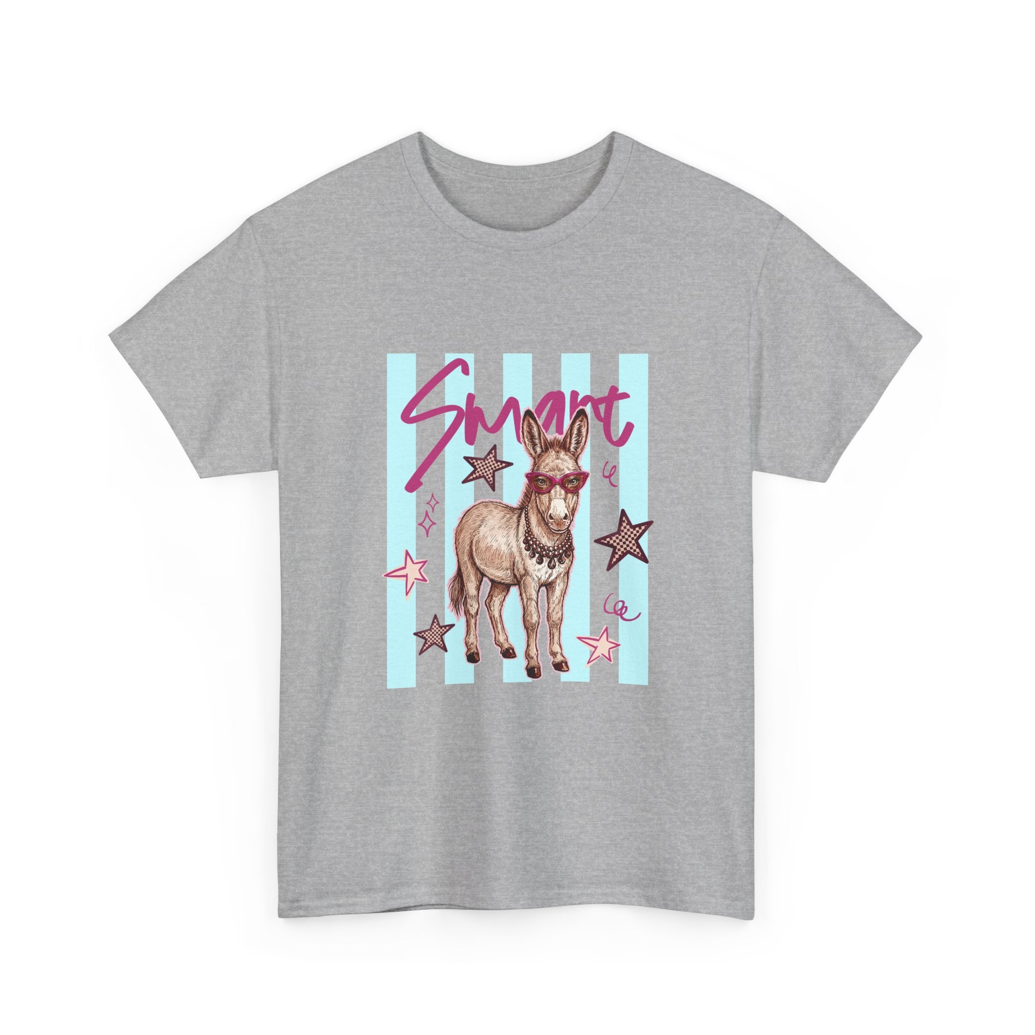 Donkey 'Smart' Graphic Tee — Cute Retro Animal Shirt