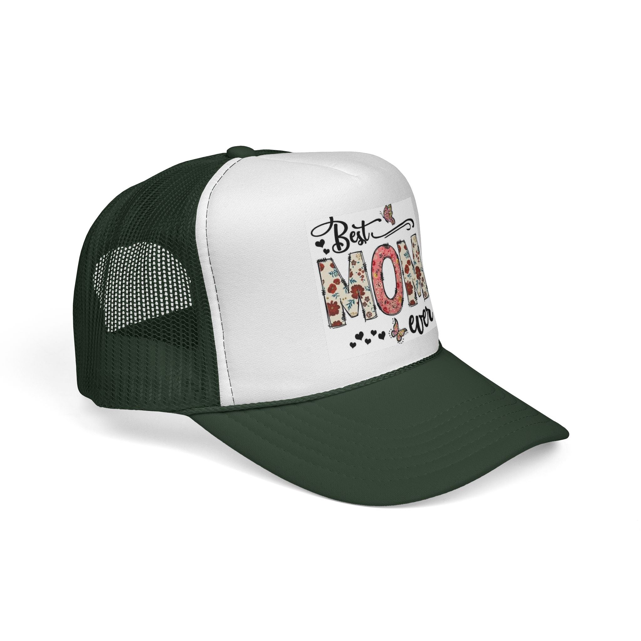 Best Mom Ever floral design Trucker Cap | Mother's Day mesh hat
