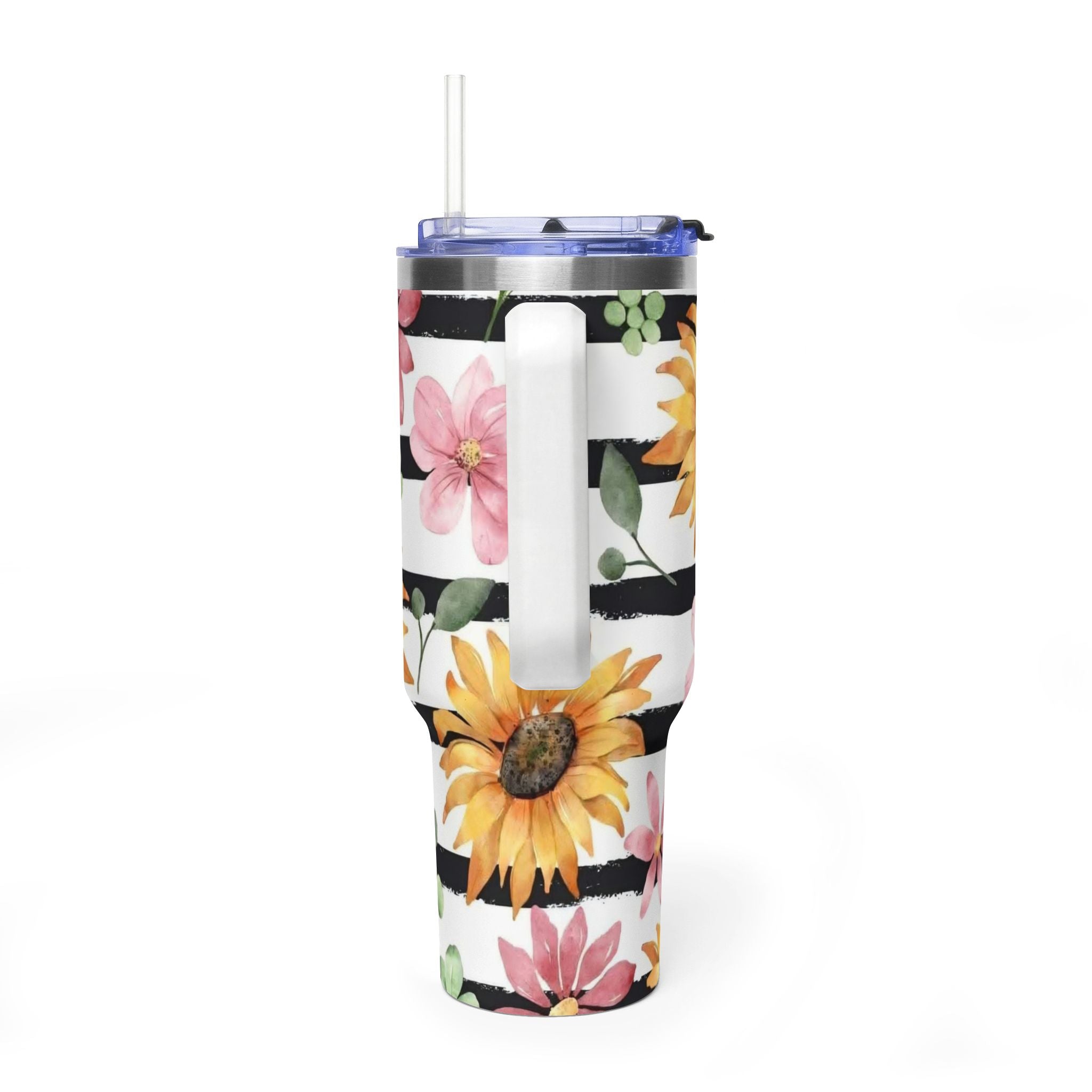 Best Mom Ever 40oz Vacuum Tumbler – Floral Sunflower Travel Cup