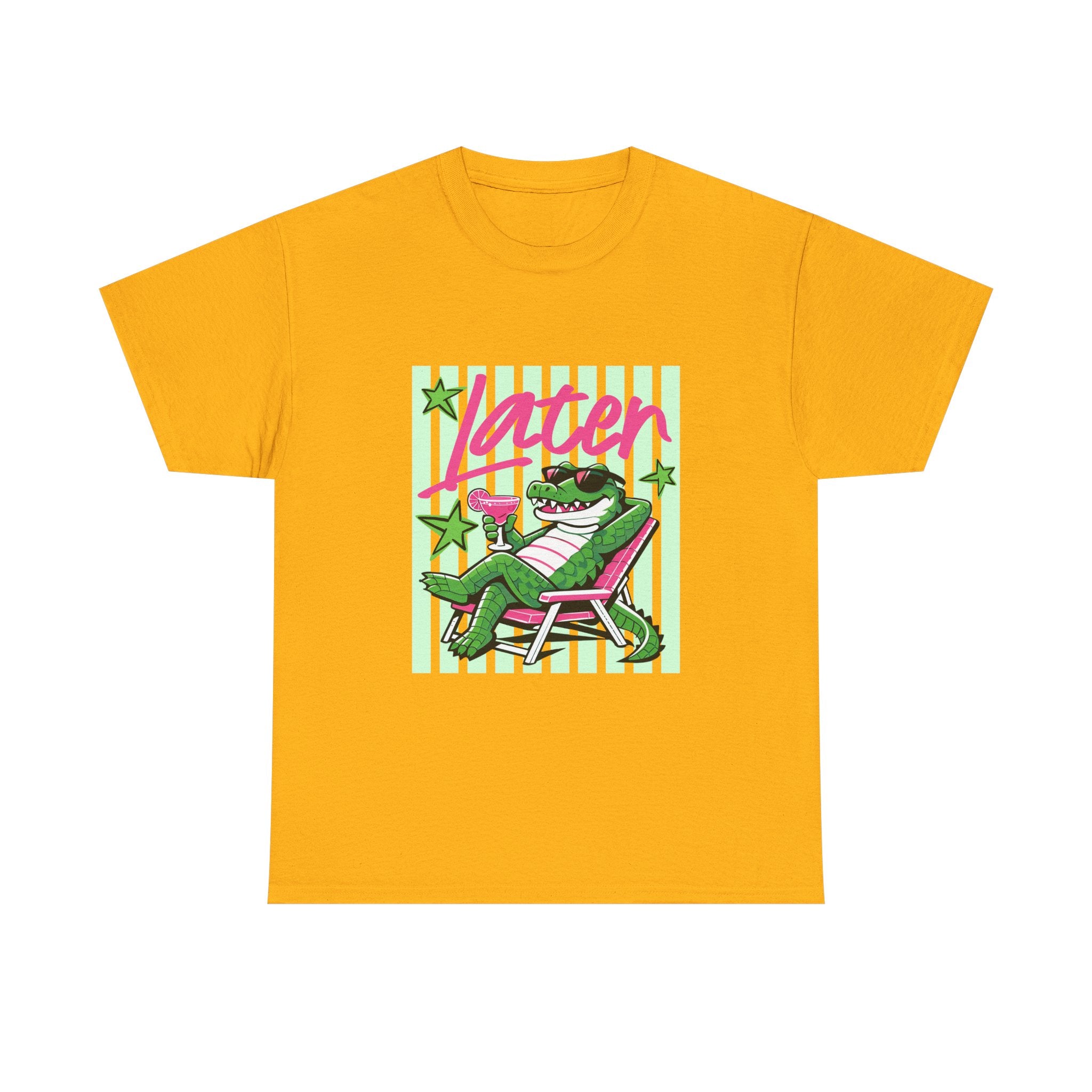 Crocodile Chill Tee — "Later" Lounge Alligator Graphic T-Shirt