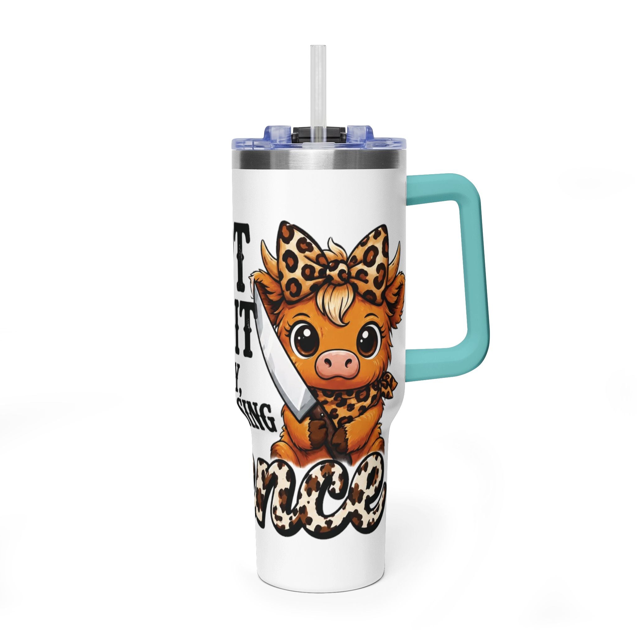 40oz Insulated Tumbler – "I Slept Like Shit So Today Will Be Chaos" Leopard Accent