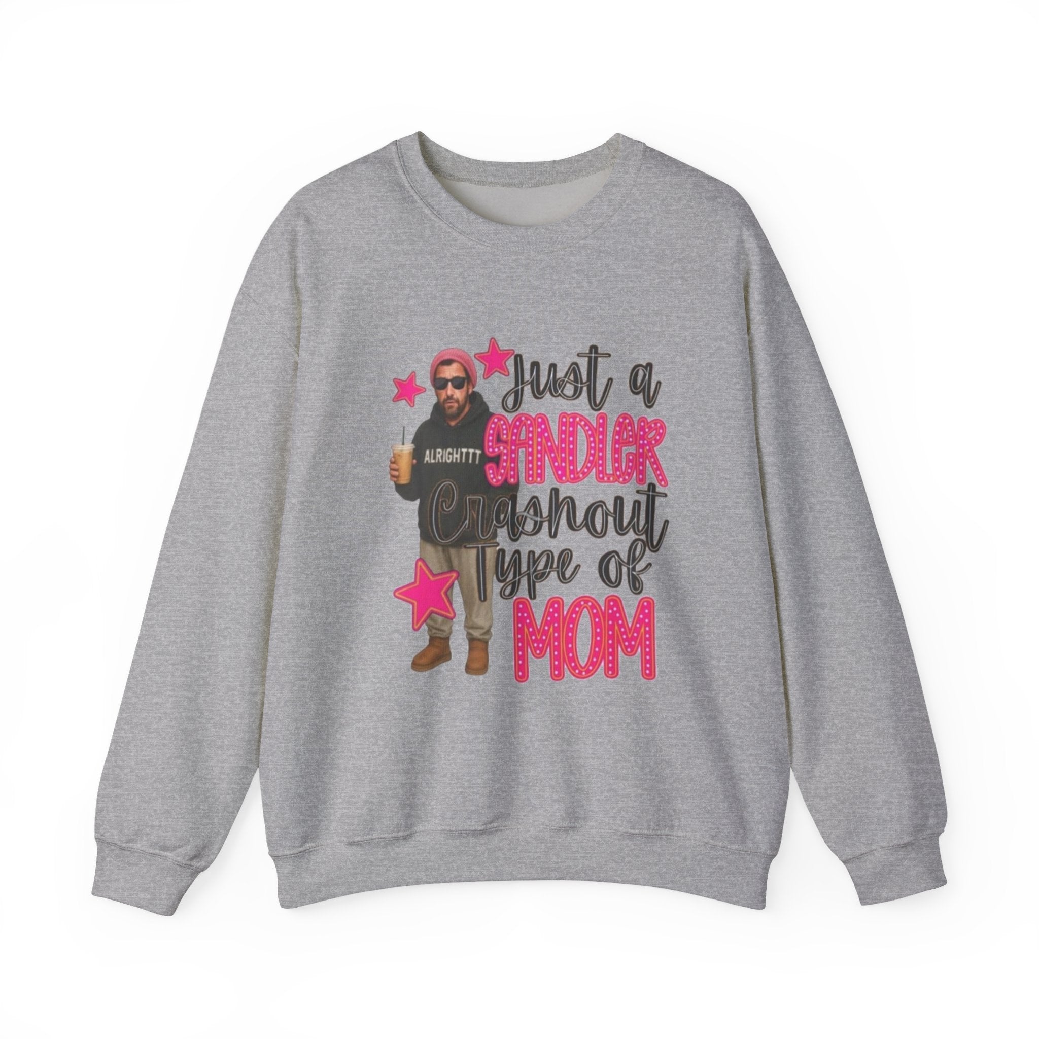 Crewneck Sweatshirt — “Just a Tinder Swipe Away Type of Mom” Funny Mom Graphic