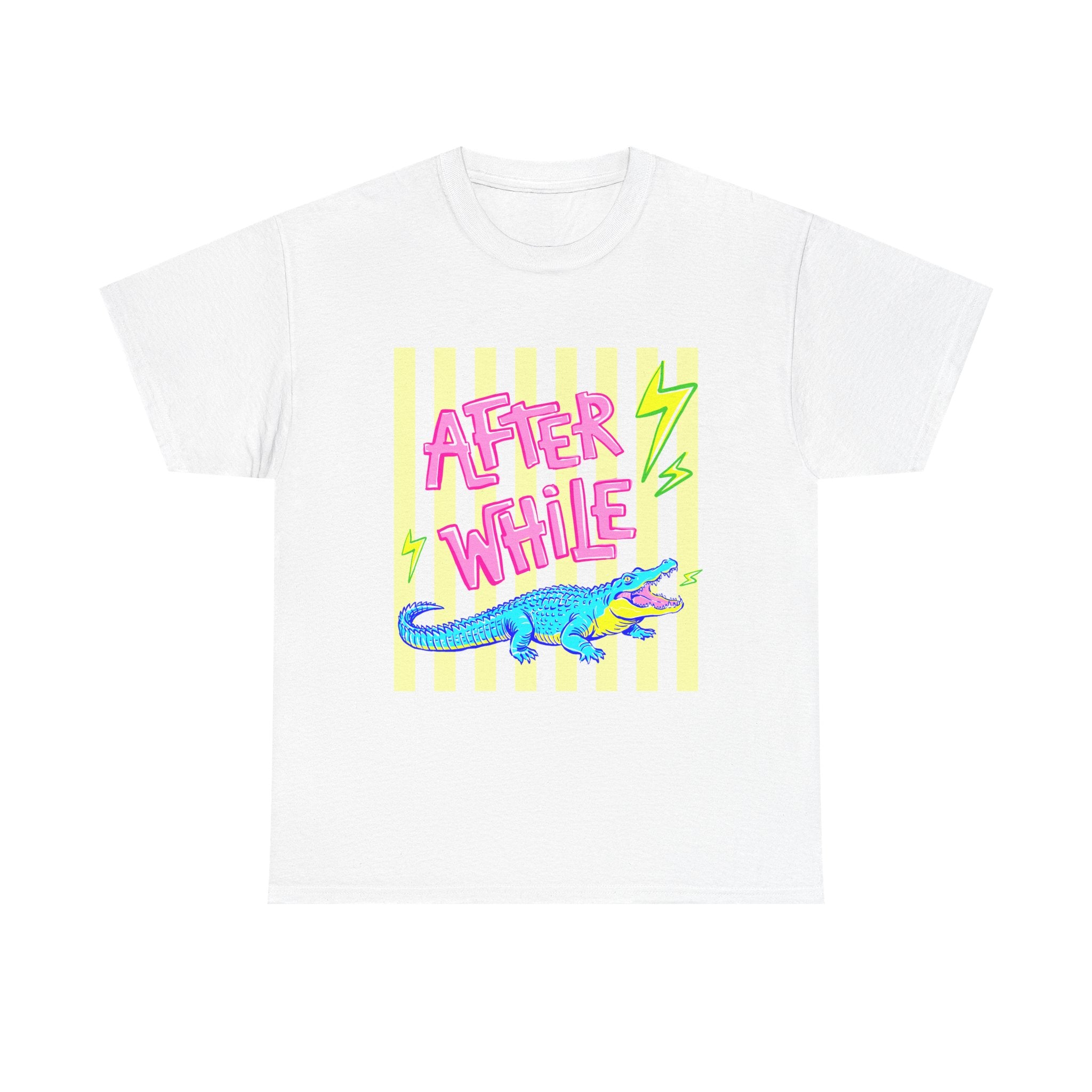After While Alligator T-Shirt — Retro Neon Graphic Tee