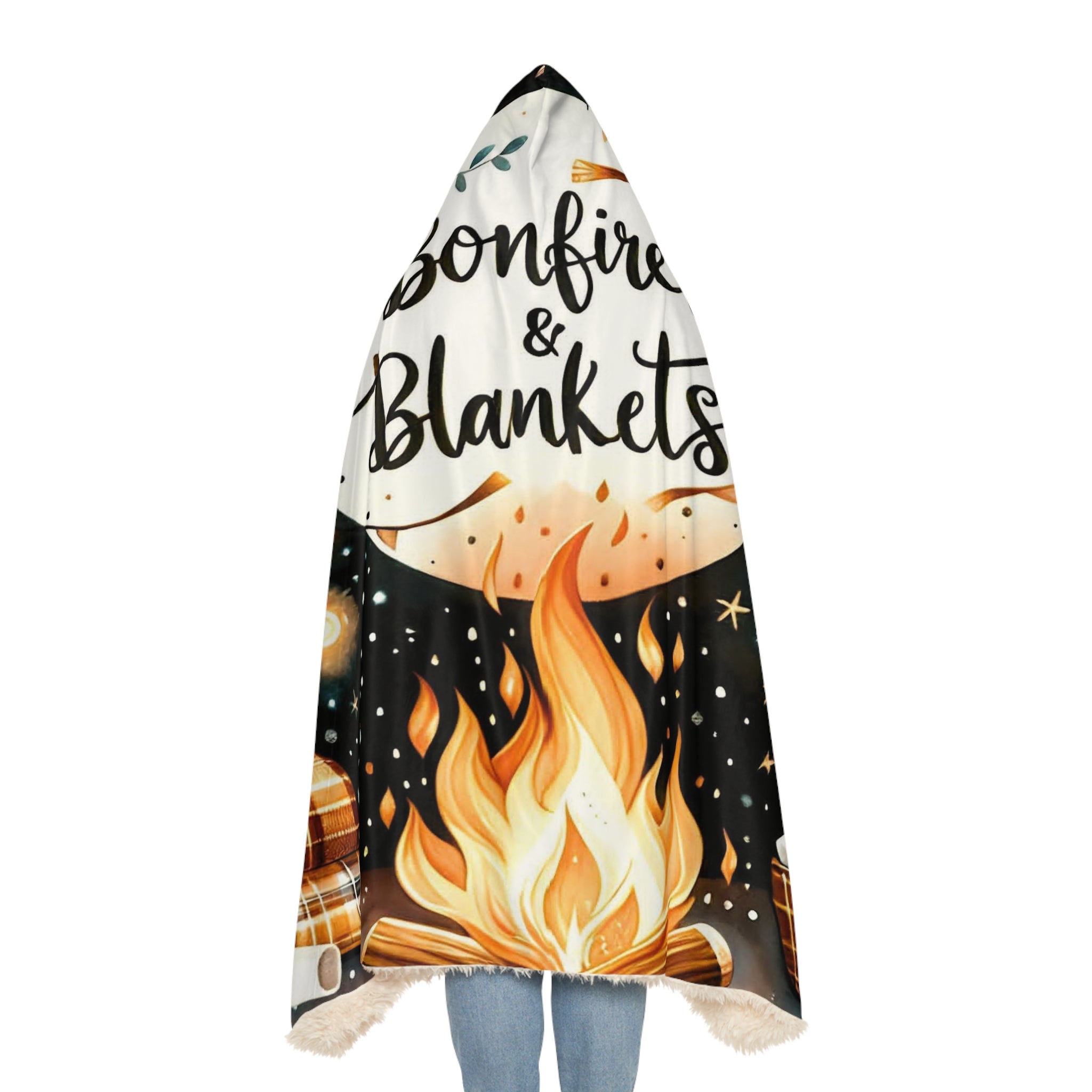 Bonfires & Blankets Hooded Blanket — Cozy Autumn Campfire Throw