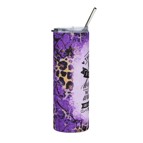 20oz Stainless Tumbler — "Thank You Mom" Purple Leopard Gift