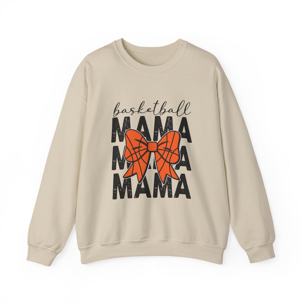 Basketball Mama Sweatshirt — Basketball Bow Mom Crewneck