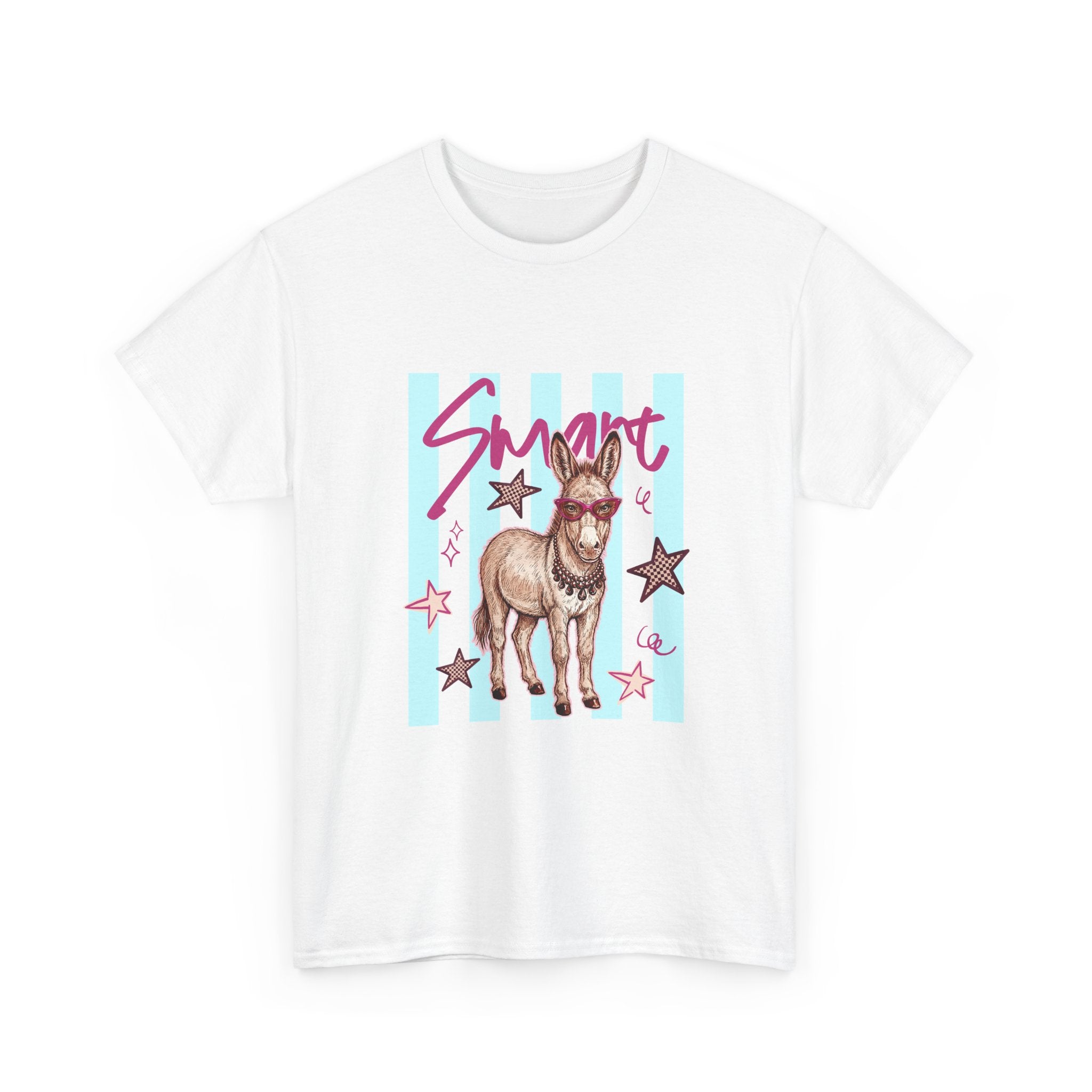 Donkey 'Smart' Graphic Tee — Cute Retro Animal Shirt