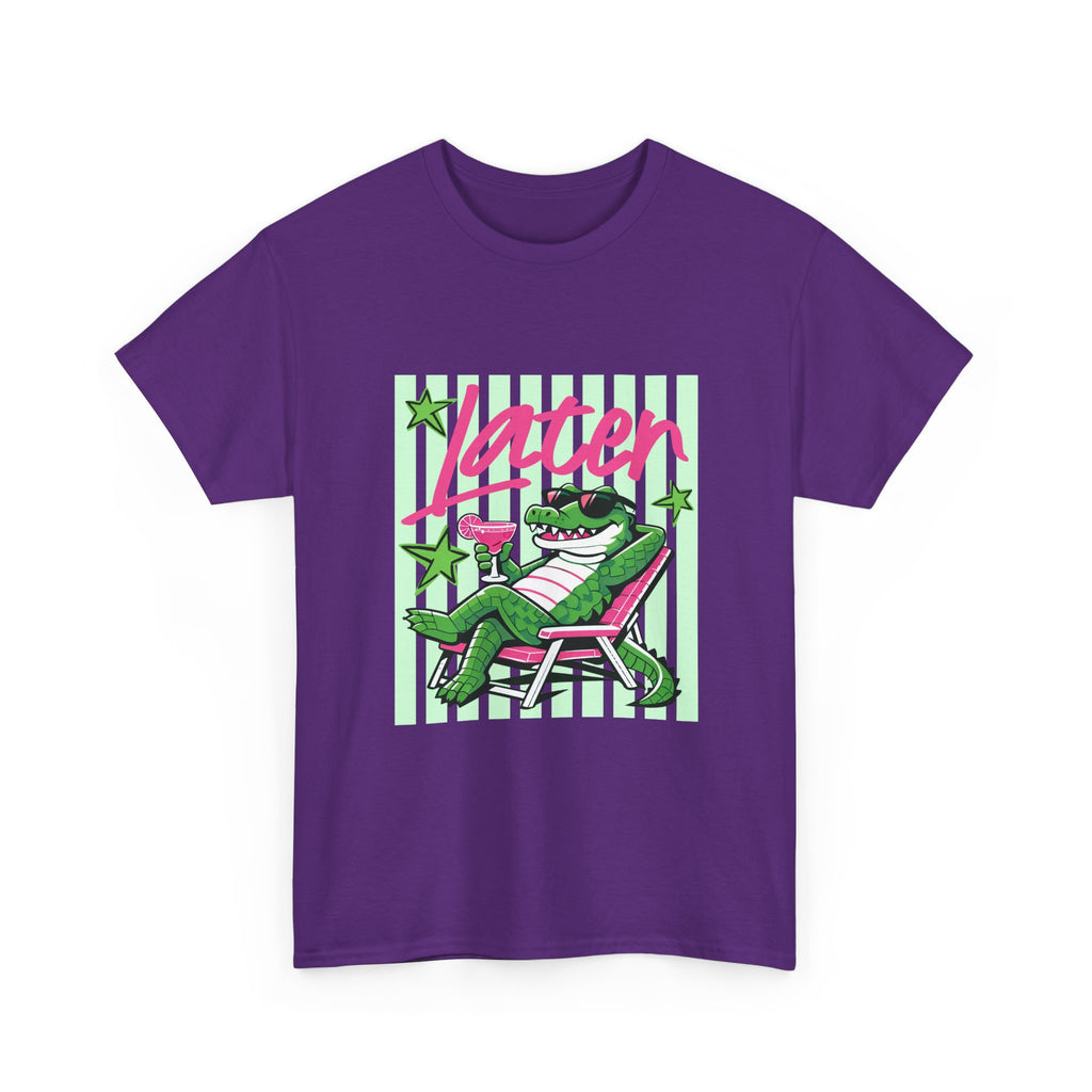 Crocodile Chill Tee — "Later" Lounge Alligator Graphic T-Shirt